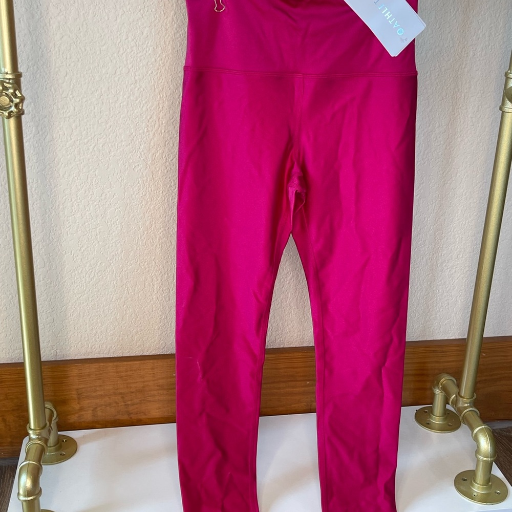 Athleta metalic pink Leggings